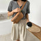 Fashion PU Shoulder Bag Women Pure Fanny Chest Crossbody Pack (Light Brown)
