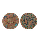 4Pcs Pot Holder Tabletop Decor Round Shape Heat Insulation Natural Cork Pine Hn