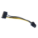 2x 15pin SATA to 6pin PCIe Express Graphics Adapter Cable for Video Card
