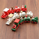 New Christmas Train Painted Wood Christmas Decoration for Home with Santa/B L2O1