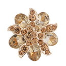 2Pcs Metal Flower Rhinestone Buttons With Shank DIY Decor Sewing Crafts 25mm