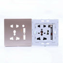 Wall Electrical 10A Universal Plug Faceplate Socket Double 2 USB Outlets Po