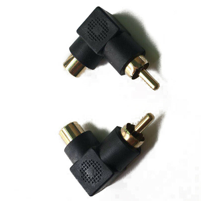10pc RCA right angle connector plug adapters M/F male to female 90 degree elbow