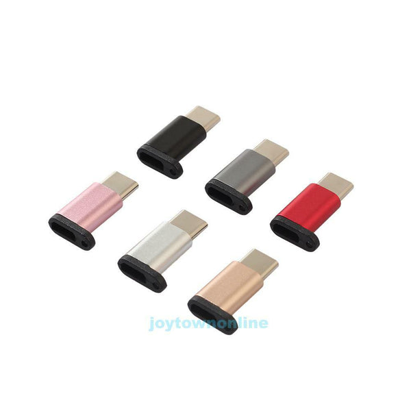 6pc Aluminum USB 3.1 Type C Male to Micro USB Female Adapter Converter Connector