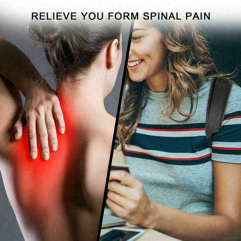 Adjustable Black Posture Corrector Men Support Back Shoulder Belt Brace Pro V0L2