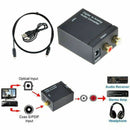 Digital Optical Toslink SPDIF Coax to Analog RCA Audio Converter Adapter wi J1O5