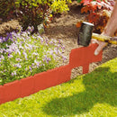 10Pc Orange Red Garden Fence Edging Cobbled Stone Effect PP Lawn Edging Pla Z9J2
