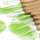 Lot of 10pcs Metal Hooks with Bamboo Handles 0.5 to 2.75 mm