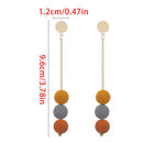 Boho Round Wood Tassel Statement Drop Dangle Earrings Women Wedding Jewelry