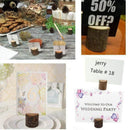 Rustic Real Wood Base Wedding Table Name Number Holder Party Decoration Car