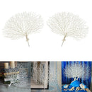 2PCS Artificial Fan-Shaped Dried Branch Plastic Plant Decor for Home Wedding
