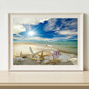 DIY Full Square Drill Diamond Painting Beach Shell Embroidery Mosaic Craft