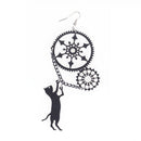Party Earring,Women Hook Dangle Handmade Cat Gear Earrings M6W5