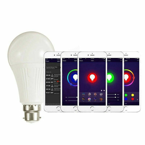 B22 7W RGBW WiFi APP Controlled LED Smart Light Bulb for Echo Alexa Google  C6S1
