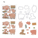 Pig Silicone Clear Stamp+Metal Cutting Dies Stencil Frame Scrapbook Decor