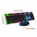 Gaming Keyboard Mouse Set Rainbow LED Wired USB For PC Laptop PS4 Xbox One 360