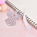 1Pc Metal Element Angel Bookmarks White Silk Tassel Designs Book Line Marker