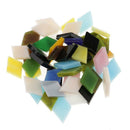 600pcs Rhombus Triangle Glass Mosaic Tiles Pieces DIY Crafts Material 12mm