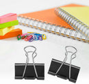 1pc Large Black Paper Binder Clip Metal File Clamp For Office School Stationery