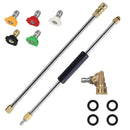 Pressure Washer Extension Spray Wand with 5 Spray Nozzle Tips 1 Pivoting Co