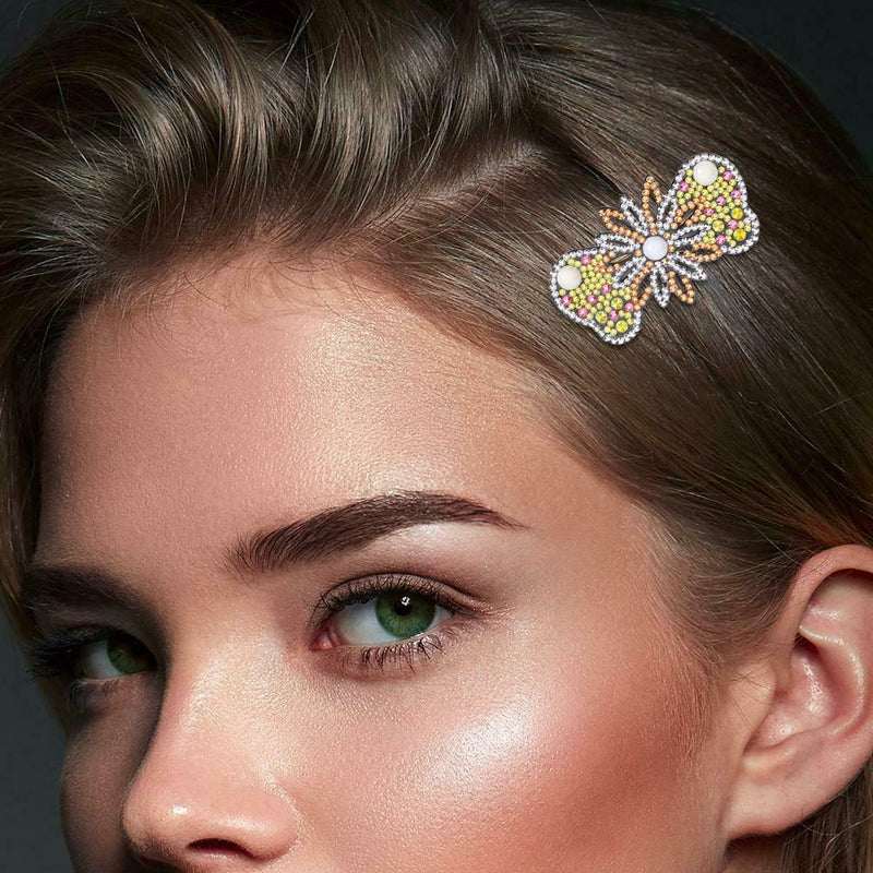 3pcs Butterfly Hair Clips DIY Rhinestone Barrettes Girls Bobby Pin Hairpins