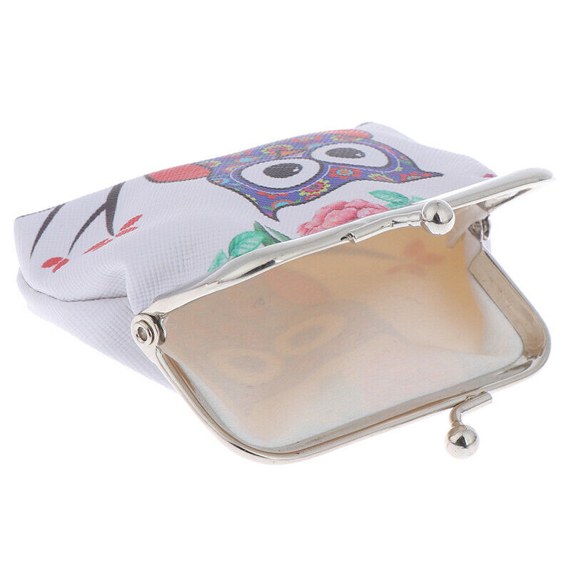1pcs cute owl pattern leather coin purse zipper zero wallet child girl boy pur_