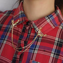 Women Deer Reindeer Elk Christmas Party Collar Chain brooch Tip Pin Tassel