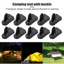 10pcs Camping Tent Fastener Rope Buckles Triangle Anti Slip Cord Stopper A