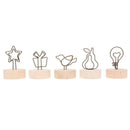 9pcs Round Wooden Base Memo Photo Holder Card Paper Note Clip