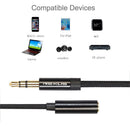 Braided Headphone Extension Cable 3.5mm Jack Male to Female Audio Cord