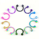 10x Stainless Steel Horseshoe Bar Lip Nose Septum Ear Ring Stud Piercing Ball 3C