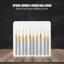 10x Spiral Double Edge Ball Head Drill Bit Titanium Plated Milling Cutting Tool
