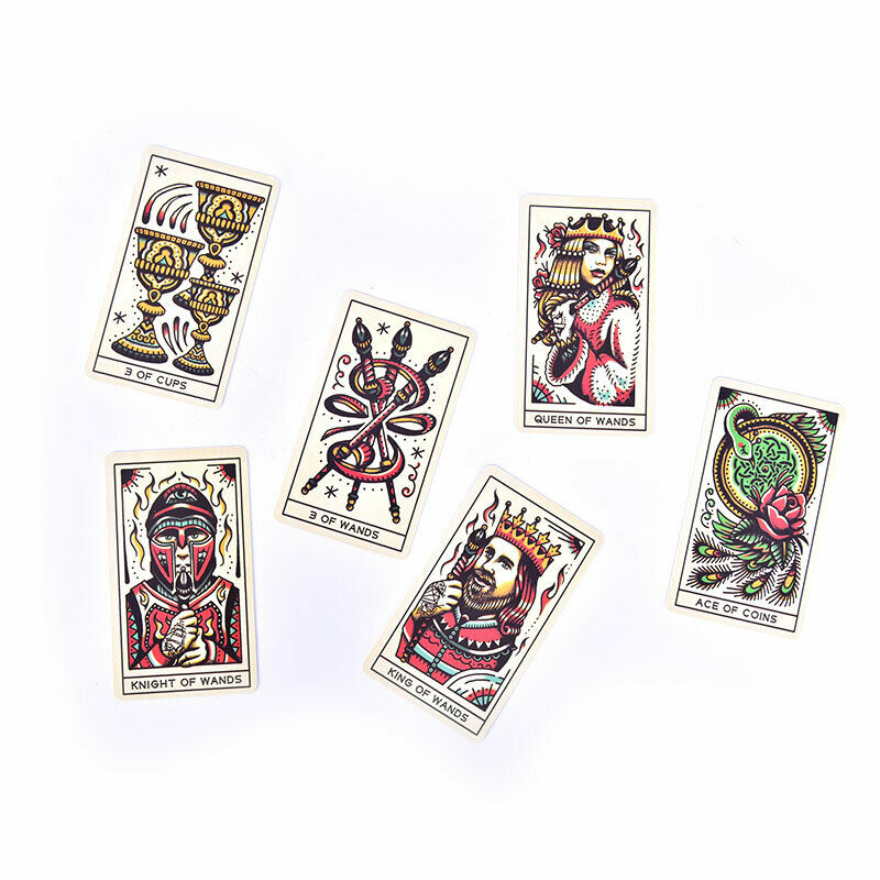 78Pcs Tattoo Tarot Ink & Intuition Deck Oracle Fun Family Party Board GamesSEAU
