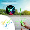 Outdoor Fairy Flying Saucer Bamboo Dragonfly Helicopters Toys w/Light (1pc)