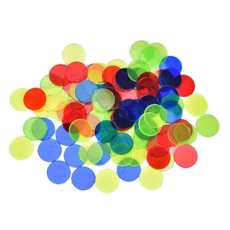 100Pcs Classroom Children and Carnival Poker Chips Markers For Bingo Game Card-