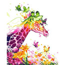 Frameless Painting By Numbers DIY Giraffe Hand Painted Canvas Oil Picture