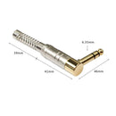 6.35mm Stereo Audio Adapter Angle 90 Degree Male Plug Connector w/Spring