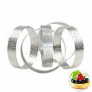 Circular Stainless Steel Porous Tart Ring Bottom Tower Pie Cake Mould Bakin J3Z6