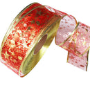 5pcs/set Gift Wrapping Glitter Star Print Ribbon DIY Christmas Party Decor Craft