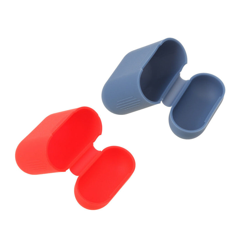 Blue+Red Silicone Case Protector Bumper Box For AirPods Wireless Earpod