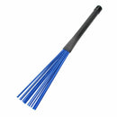 1 Pair Retractable Black Handles Jazz Drum Brushes Sticks Blue Nylon 32cm U1M2