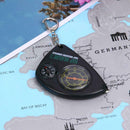2 in 1 Compass+Map Measurer Curvimeter Keychain for Outdoor Hiking Camping