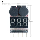 1-8S Lipo/Li-ion/Fe Battery Voltage 2IN1 Tester Low Voltage Buzzer Alarm New