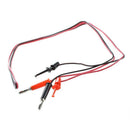 Pair Test Hook Clip to Straight Banana Plug Connector Lead Cable 1M