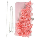 Lady Satin Clutch Bag Flower Evening Party Wedding Purse Chain Shoulder Han