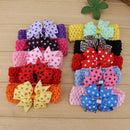 10pcs Girls Polka Dots Bowknot Elastic Turban Headbands Hair Accessories