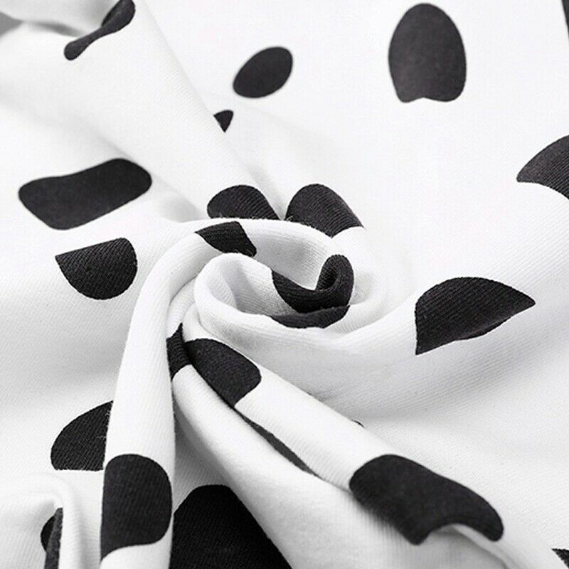 Autumn Winter New Newborn Cute Cow Print Jumpsuit Button Rompers Long SleeveM9Z2