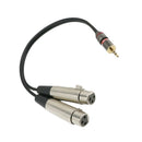 1/8" 3.5mm Jack to Dual XLR Female Stereo Camcorder Microphone Audio Cable