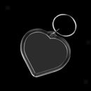 10x Clear Heart Blank Plastic Insert Photo Picture Frame Key Ring Keychain