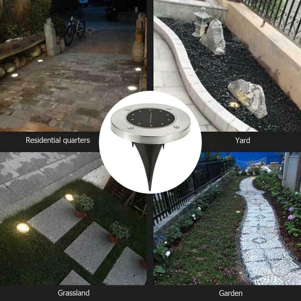 12 LED Solar Buried Light Waterproof Outdoor Lawn Ground Lamp (Warm White)